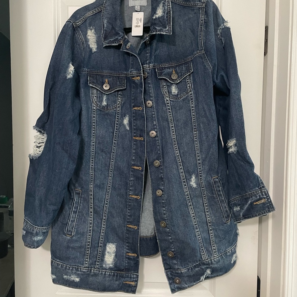 Torrid Distressed Denim Jacket SZ 1